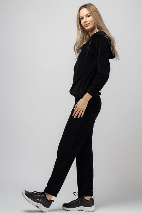 Trening negru dama doua piese din catifea de bumbac [2]