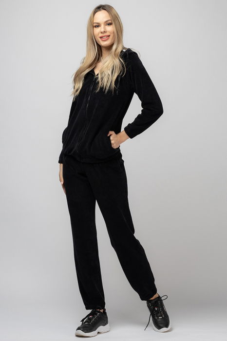 Trening negru dama doua piese din catifea de bumbac [1]