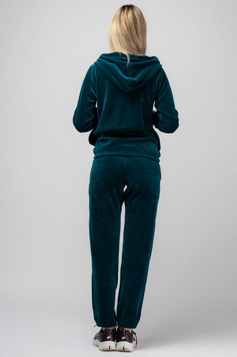 Trening dama turquoise, doua piese, din catifea de bumbac [3]