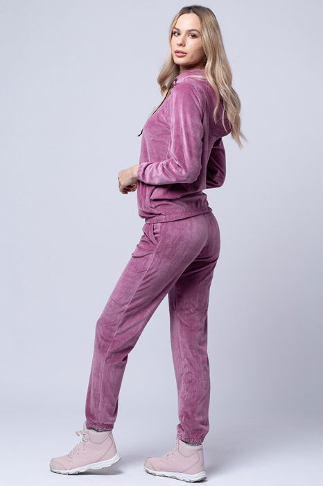 Trening dama roz, doua piese, din catifea de bumbac [2]