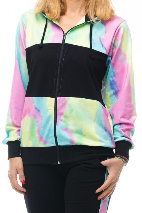 Trening dama bumbac doua piese, imprimeu multicolor [4]