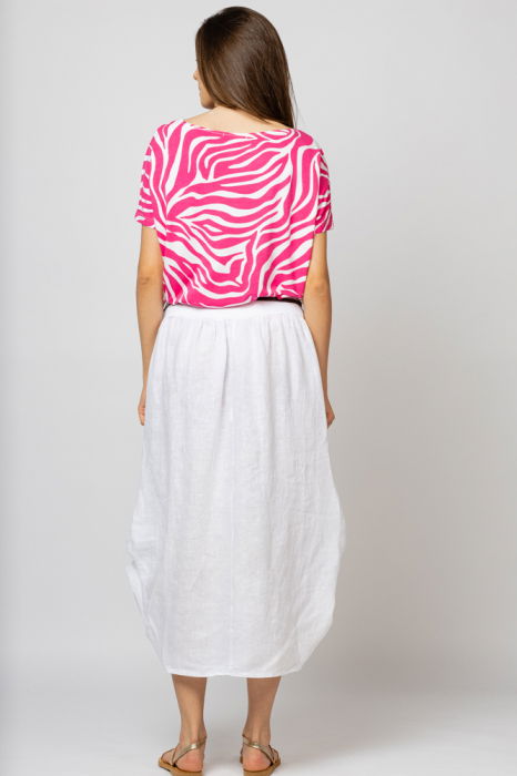 Tricou din vascoza cu imprimeu alb - roz [4]