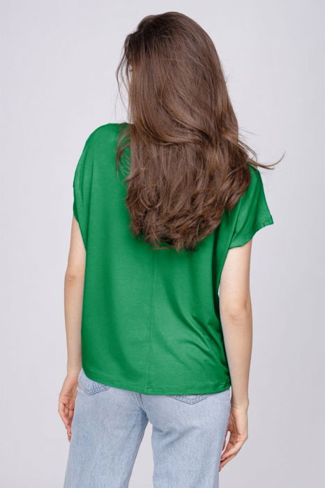 Tricou din vascoza cu imprimeu fluture, verde [3]