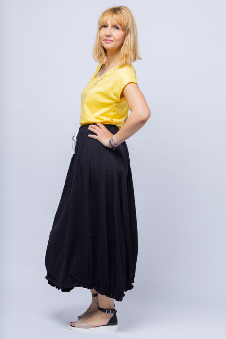 Tricou galben din bumbac "Good Girls" [2]