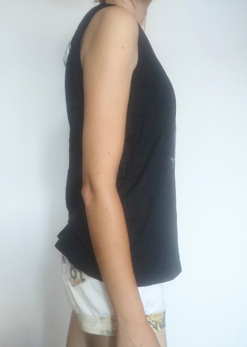 Maiou negru pictat manual cu bufnita [2]