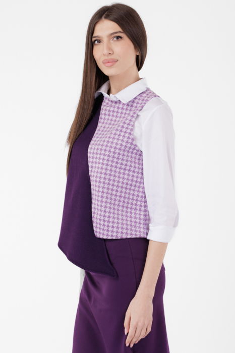 Vesta asimetrica in colturi, cu fermoar pe spate, mov [2]