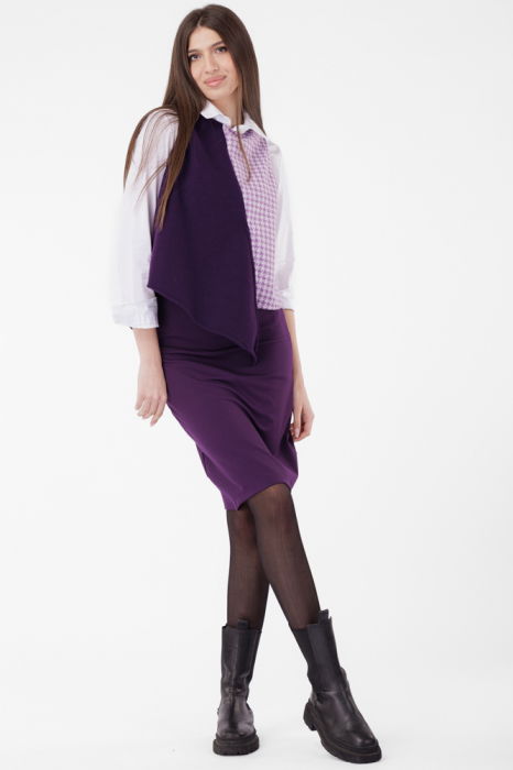 Vesta asimetrica in colturi, cu fermoar pe spate, mov [7]