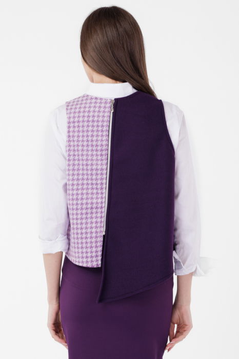 Vesta asimetrica in colturi, cu fermoar pe spate, mov [3]