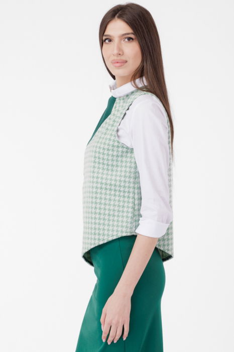 Vesta asimetrica in colturi, cu fermoar pe spate, verde [2]