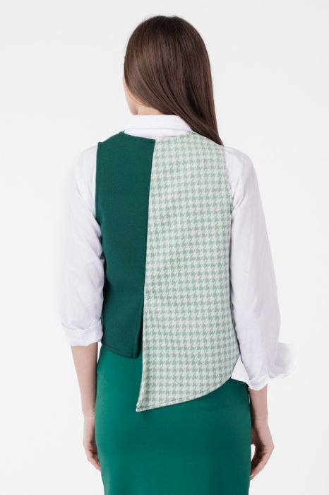 Vesta asimetrica in colturi, cu fermoar pe fata, verde [3]