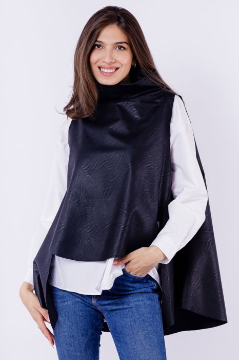 Vesta asimetrica trendy, din piele ecologica [2]