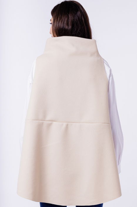 Vesta asimetrica trendy, din jerseu punto milano, ivoire [3]