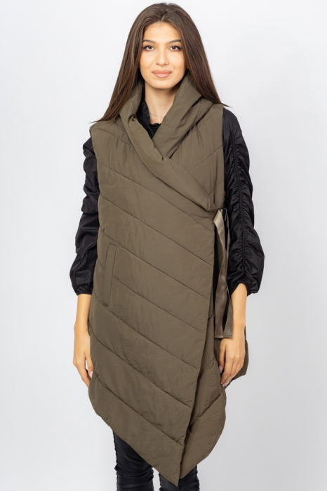 Vesta in colturi matlasata, petrecuta, kaki [2]