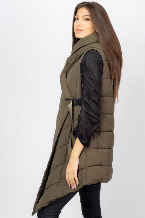 Vesta in colturi matlasata, petrecuta, kaki [3]