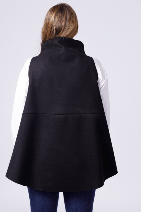 Vesta asimetrica trendy, din jerseu punto milano neagra [7]