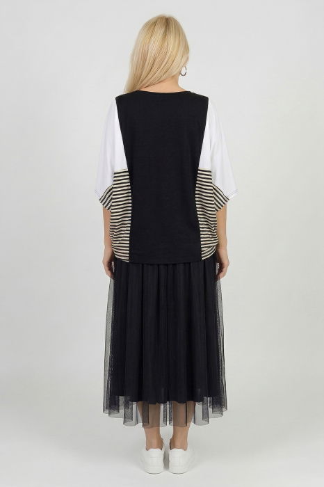 Bluza oversize cu design asimetric, bumbac [4]