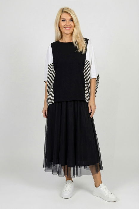 Bluza oversize cu design asimetric, bumbac [3]