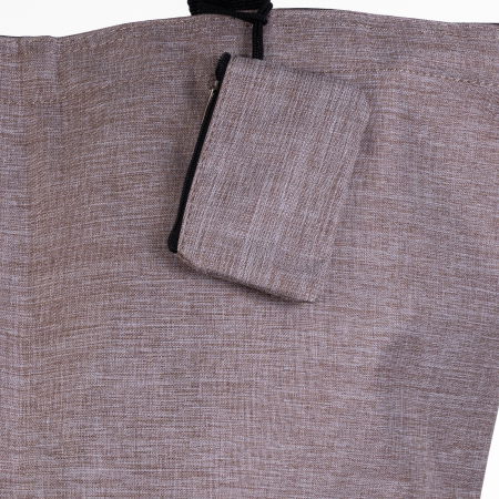 Geanta de weekend bej inchis din material textil panzat [2]