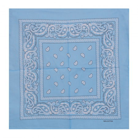 Bandana tip batic patrat cu imprimeu alb pe fond bleu [1]