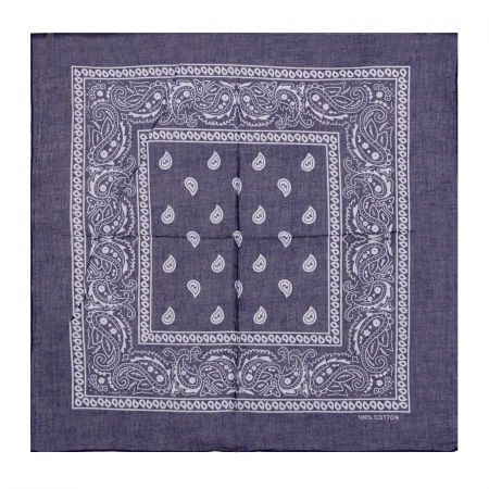 Bandana tip batic patrat cu imprimeu alb pe fond bleumarin [1]
