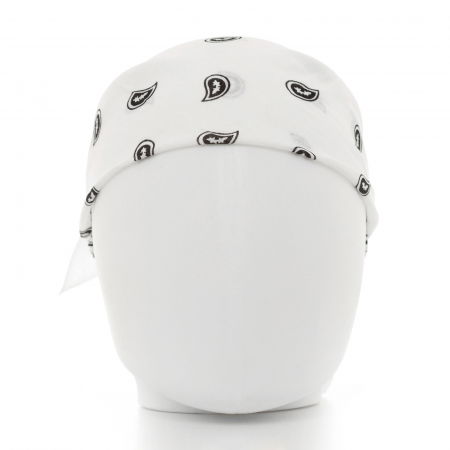 Bandana tip batic patrat cu imprimeu negru pe alb [1]