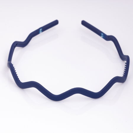 ACCESORII DAMĂ - Bentita par din plastic mat cu model in zig-zag, negru