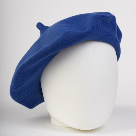 Berete - Bereta albastru electric clasica, chic, din bumbac si lana