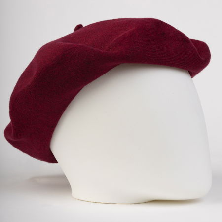 Bereta bordo clasica, chic, din bumbac si lana [1]