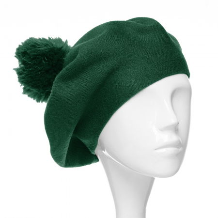 Berete - Bereta clasica verde, cu mot din blanita, din bumbac si lana