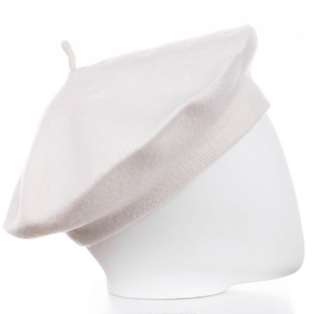 Bereta frantuzeasca alba din stofa de lana [1]