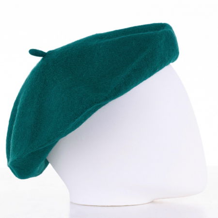 Bereta frantuzeasca turcoaz inchis din stofa de lana [1]