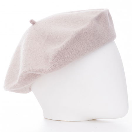 Bereta frantuzeasca bej deschis din stofa de lana [1]