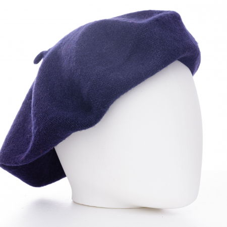 Bereta frantuzeasca bleumarin din stofa de lana [1]