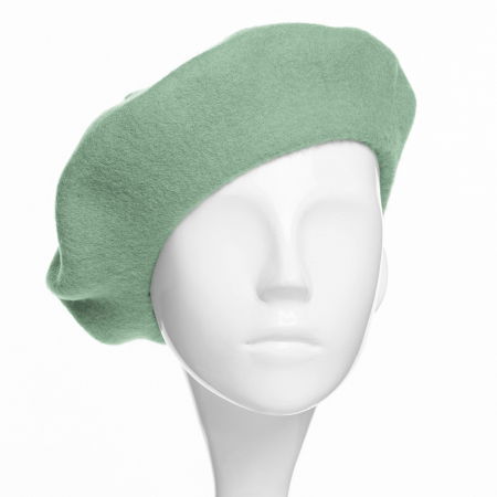 Bereta frantuzeasca din stofa groasa de lana, verde menta [1]