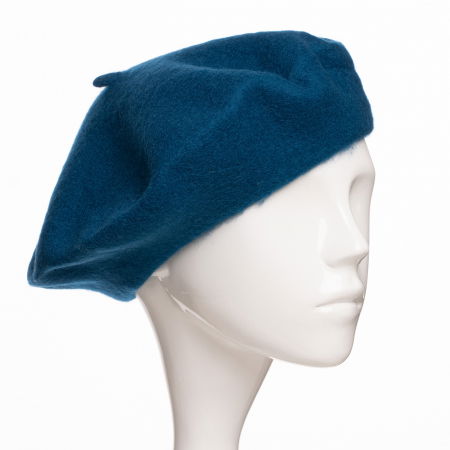 Berete - Bereta frantuzeasca din stofa groasa de lana, turcoaz inchis