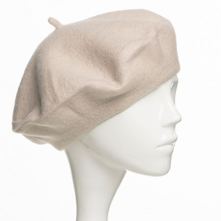 Berete - Bereta frantuzeasca din stofa groasa de lana, bej deschis