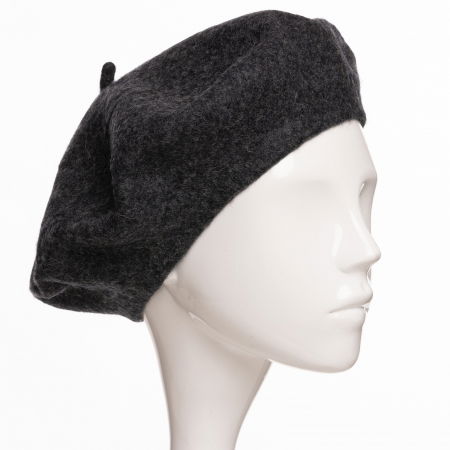Berete - Bereta frantuzeasca din stofa groasa de lana, gri inchis