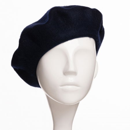 Bereta frantuzeasca din stofa groasa de lana, bleumarin [1]