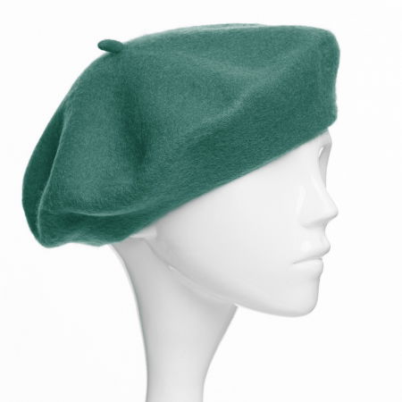 Berete - Bereta frantuzeasca din stofa groasa de lana, turcoaz prafuit