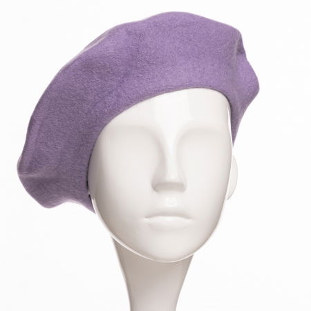 Bereta frantuzeasca din stofa groasa de lana, lila [1]