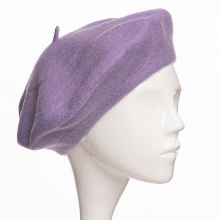 Bereta frantuzeasca din stofa groasa de lana, lila