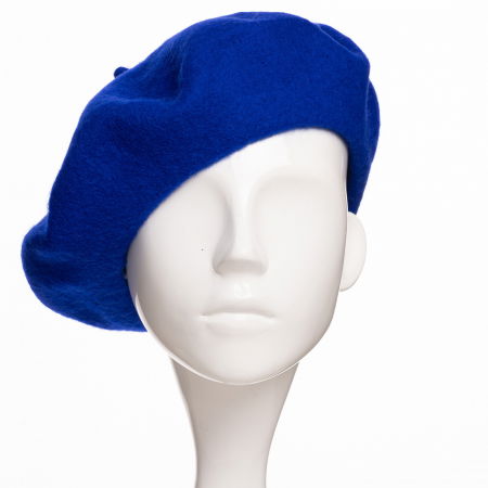 Bereta frantuzeasca din stofa groasa de lana, albastru electric [1]