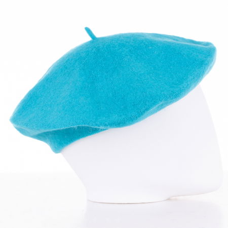 Bereta frantuzeasca turcoaz din stofa de lana [1]