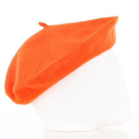 Bereta frantuzeasca portocalie din stofa de lana [1]