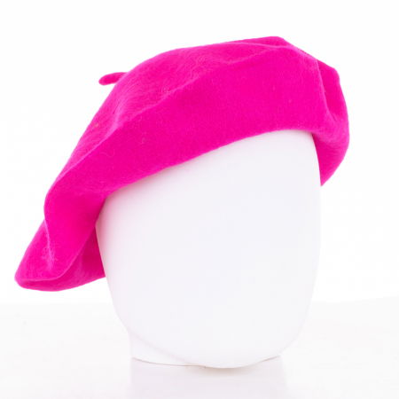 Berete - Bereta frantuzeasca fucsia din stofa de lana