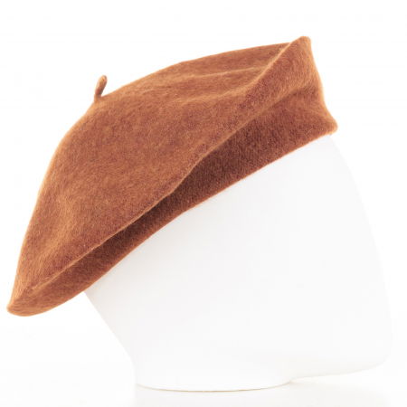 Bereta frantuzeasca caramizie din stofa de lana [1]