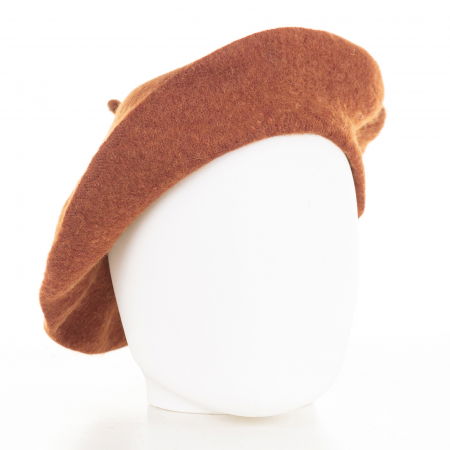 Berete - Bereta frantuzeasca caramizie din stofa de lana