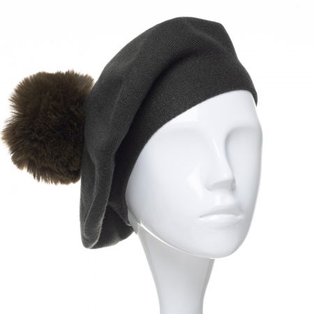 Berete - Bereta clasica kaki, cu mot din blanita, din bumbac si lana