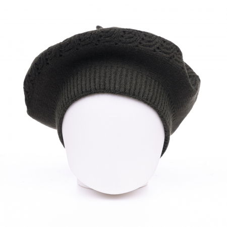 Bereta kaki cu model tricotaj cu braduti, din lana [1]