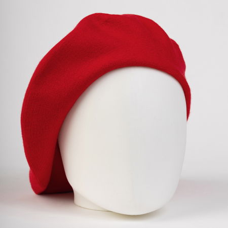 Berete - Bereta rosie clasica, chic, din bumbac si lana